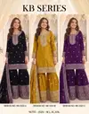Kb 3323 Heavy Chinon Embroidery Work Sharara Suit Collections